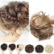 SEGO Haar Extensions Hochsteckfrisuren Haarteil Haargummi Dutt [Große-80g] VOLUMINÖS unordentlicher gewellt 12H24 Hellbraun & Aschblond
