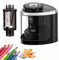 Electric Pencil Sharpener,Portable Pencil Sharpener,Battery Powered Automatic Sharpeners for Colored Pencils No.2 Office/School/Classroom Adults Kids (Black1)