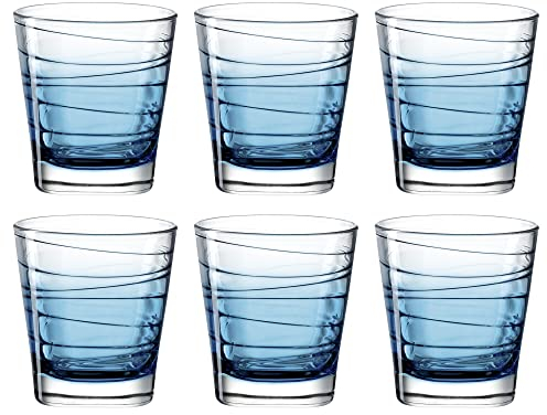 LEONARDO HOME 026838 Trinkglas VARIO STRUTTURA 6er-Set 250 ml blau, Glas
