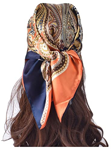 FAIRYGATE Seidenschal Damen Bandana Seidentücher Halstuch Seidentuch Fashion Tuch Schal Kopftuch Multifunktion Schal Seide Halstücher Kopftücher 70 x 70 cm, 94006