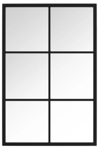 vidaXL Espejo de Pared Tocador Maquillaje Colgante Decorativo Cuarto de Baño Aseo Inodoro Interior Adorno Hogar Metal Negro 60x40 cm