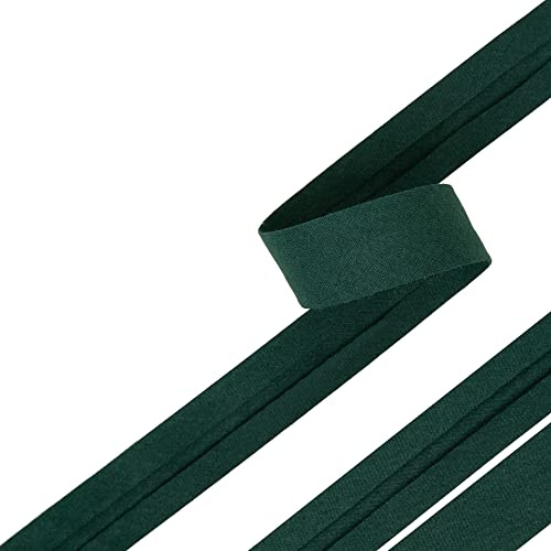 Bias Binding Tape for Sewing, Bias Tape, Bunting Tape, 20mm Single Fold, 100% Cotton, 30 Colours (Dark Green)