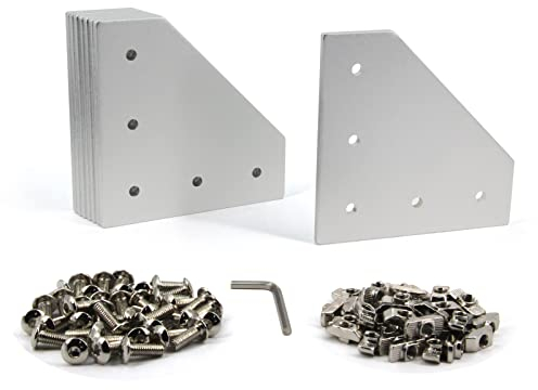 Befenybay 8PCS Eckhalterung Platte außerhalb Verbindungsplatte für 4040 Serie Aluminium Profil 3D Drucker Rahmen (L-Silber-4040)