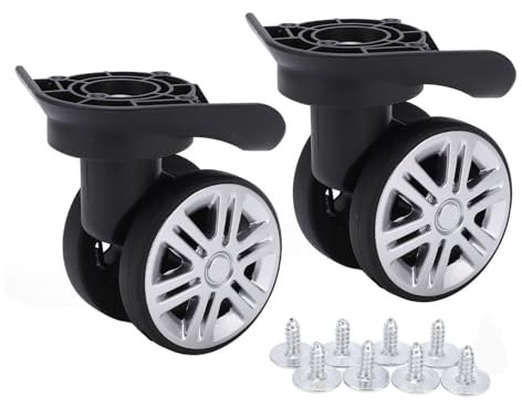 RiToEasysports Kofferrolle, 1 Paar Gepäck-Lenkrollen Koffer-Lenkrollen Repalcement A19 Mute Double Row Wheels Wandercamping