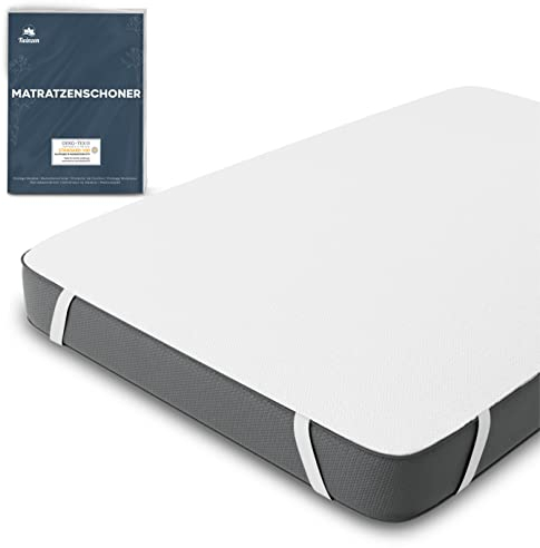 Protege Matelas 200x220 Impermeable Certifié Oeko TEX par Twinzen - Alese 200x220 cm en Coton Respirant avec 4 Coins Elastiques