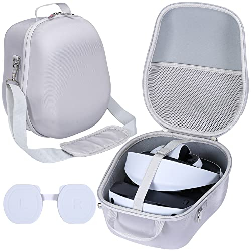 Khanka Hart Etui Tasche Ersatz und Objektivdeckel für Sony Playstation PS VR2 Brille Headset Controller, Weiß (Etui Leeres)