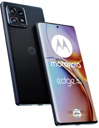 Motorola edge40 pro (6,67'-FHD+-Display, 50-MP-Kamera, 12/256 GB, 4600 mAh, Android 13) Interstellar Black inkl. Schutzcover + KFZ-Adapter [Exklusiv bei Amazon]