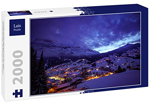 Lais Puzzle malerische Bergansicht von Grindelwald, Schweiz im Winter 2000 Teile