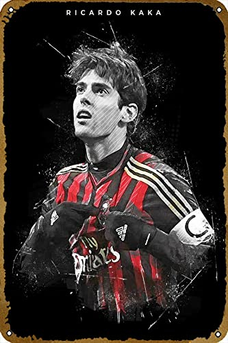 Ricardo Kaka Sports Poster Metallschild Blechschild Retro Wanddekoration für 30,5 x 20,3 cm Metallschild