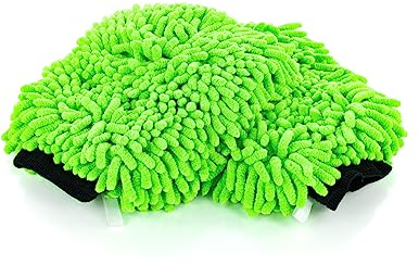 The Rag Company Hochwertige Chenille-Mikrofaser-Waschhandschuhe, perfekt für Autowäsche und Detaillierung; kratzfest, fusselfrei, doppelseitig, plüschig und saugfähig; Limettengrün (2er-Pack)