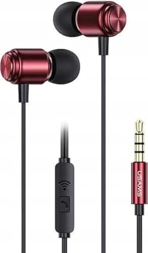 USAMS EP-43 Type-C In-Ear-Kopfhörer, kabelgebunden, Metall, 1,2 Meter Länge, Rot Kopfhörer Headset