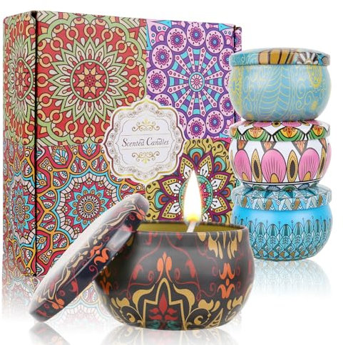 CTDMJ Scented Candles Gifts for Women 4 Packs Fragrances Candles Gifts Set Natural Soy Wax Aromatherapy Candles Women Gifts for Birthday Valentines Gifts for her Mother's Day Anniversary Christmas