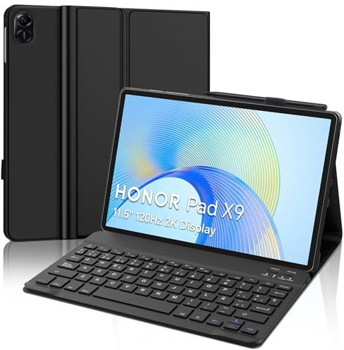 IVEOPPE Teclado Honor Pad X9 11.5 Pulgadas 2023, Honor Pad X9 Funda Teclado, Funda Teclado Español Bluetooth Magnética Wireless para Honor Pad X9 Tablet, Negro