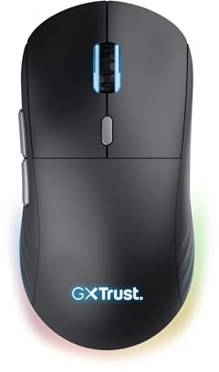 Trust Gaming GXT 926 Redex II Ratón Gaming Inalámbrico 2.4GHz Batería de 65h, Interruptores Kailh, 10000 dpi, 6 Botones Programables, Ratón Inalámbrico Recargable RGB PC Portátil Windows