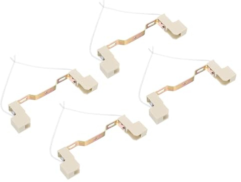 PATIKIL 118mm R7S Sockel, 4er Pack Keramik Lampenfassung Halogen Sockel Birnenadapter Konverter Verbinder Doppelt mit Kabel, Mehrfarbig Weiß