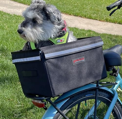 Bushwhacker Portland – Porte-vélos pour chien, épicerie et marchandises – Panier de vélo pour vélo – Panier de vélo – Sac de rangement arrière pour lit – Laisse de transport pour animal domestique –