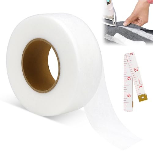 LPZMPZ 64M x 4CM Saumband zum Aufbügeln Waschfest, Bügelband für Vorhänge zum Kürzen, Nahtband zum Aufbügeln, Gardinen Kürzen ohne Nähen, Hemming Tape mit Maßband für Textilien, Hosen, Gardinen