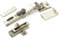 2er Set Salice Push Open Universalscharnier 110° mit Negativfeder für Glas- und Spiegeltüren inkl. Kreuzplatte Höhe 6 mm mit Euroschrauben, Exzenterverstellung, Glastürscharniere mit Abdeckkappen