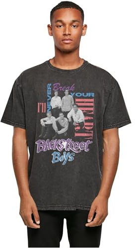 Merchcode Herren Mp5001687-backstreet Boys Inbyh Acid Washed Oversize Tee T-Shirt, Schwarz, XL EU