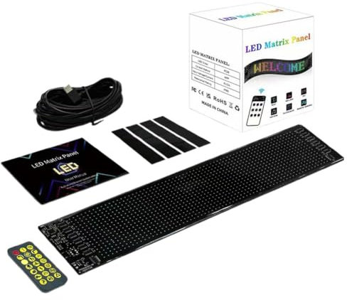 Bduttlefish Flexibler LED-Bildschirm für Autos, Werbebildschirm, App, Bluetooth, Smart-Screen, Fensterkopf, Vollfarbdisplay