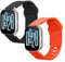 kwmobile Straps Compatible with Xiaomi Redmi Watch 5 Active/Watch 5 Lite Straps - 2x Replacement Silicone Watch Bands - Smartwatch or Fitness Tracker - Black/Orange