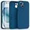 HATOSHI 3 in 1 for iPhone 15 Case 6.1 inch, with 2 Pack Glass Screen Protector, Silicone Slim [Upgraded Full Camera Protection] [Anti-Scratch] [Multi-Color] Silky-Soft Touch Cover, Blue