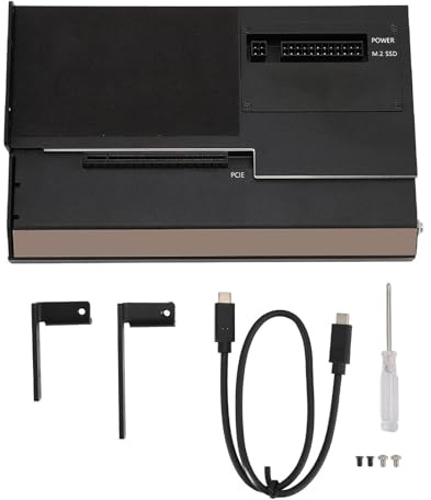 Externes GPU-Dock, USB4.0 40 Gbit/s GPU-Gehäuse mit TB RJ45 M.2 NVMe für Laptops, Spielekonsolen, Aluminiumlegierung, PCIe X16-Unterstützung, SFX, ATX-Halterungen, 10 64 Bit