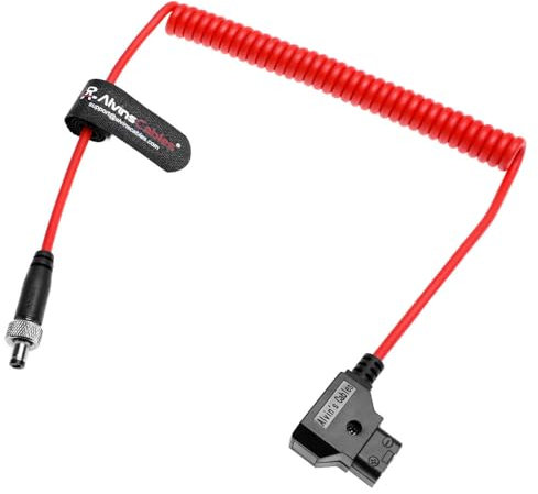 Alvin's Cables Atomos Ninja V Cable de alimentación Dtap en espiral DC 2.1 para Blackmagic Video Assist, Hollyland Mars 400S, ultra suave