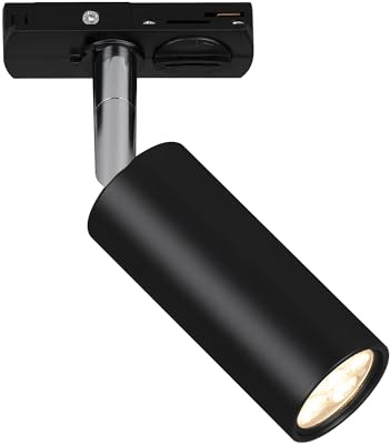 BRILONER - Schienensystem Rail LED Spotlight, dimmbar, schwenkbar, Zubehör, Tracklight, LED Spot, Deckenspot, Strahler, Lampen, Deckenlampe, Deckenleuchte, 40x100mm (DxH), Schwarz