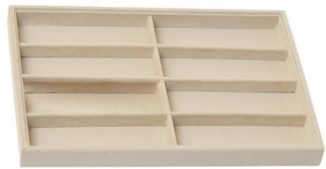 perfk Glasses Display Tray Jewelry Organizer Sunglasses Storage Lightweight Eyeglasses Display Case Holder Container for Tabletop, Beige
