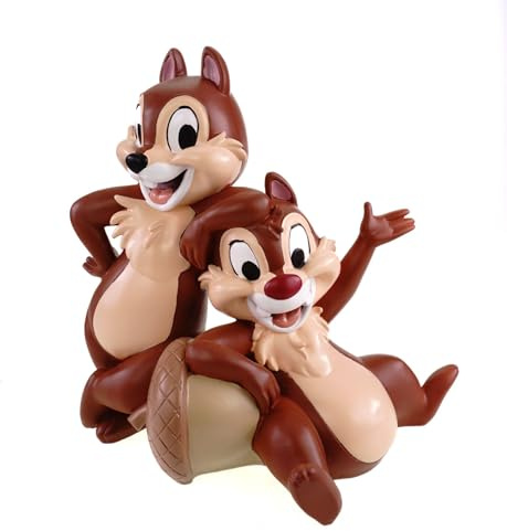 Gartenfigur Chip und Chap 33cm Wetterfest Disney Dekoration Garten und Zuhause | Polyresin Statue | Charmante Figur für Innen und Außen | Offiziell lizenziert | Geschenkidee für Disney-Fans