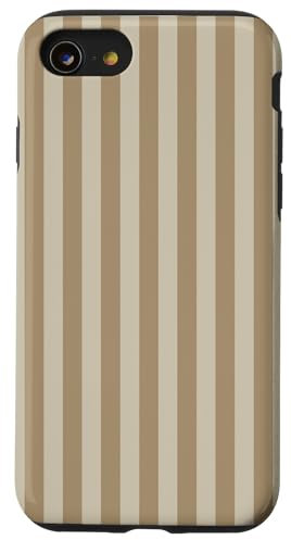 Beige Taupe Striped Case Vanilla Latte Aesthetic Case for iPhone SE (2020) / 7 / 8