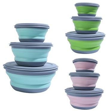 JJIAGOLD Bol pliable en silicone pour plein air-Léger et compact, utilisation multiple voyage, camping, pique-nique (Couleur rose)