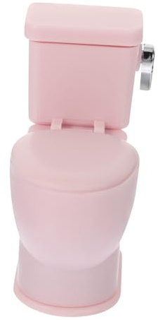 BESTonZON Miniatur Toilette im Puppenhaus Design Rosa für Fantasievolles Dekoratives Zubehör für Puppenhäuser Leicht und Kompakt Realistische Details Stabile Kunststoffausführung