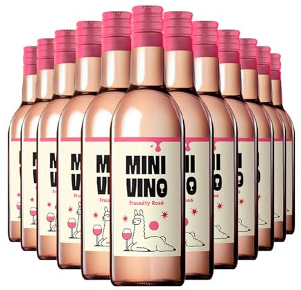 Minivino Rosé Wine | 8% ABV | 12 x 18.7cl PET Bottles | Fruity Californian Rosé | Ready-to-Drink Mini Wine | Portable & Convenient | Ideal for On-the-Go Moments