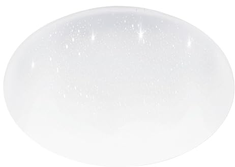 EGLO LED Deckenlampe Pogliola Deckenleuchte mit | Kristall-Effekt und Dip Switch, Lampe Decke Küche, Metall und Kunststoff in Weiß, warmweiß, neutralweiß, kaltweiß, Ø 50 cm