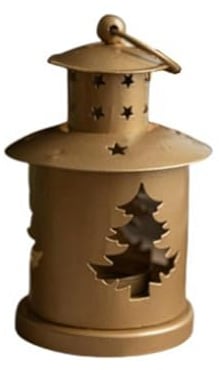 Bosiyrggrl Christmas Vintage Candlestick Iron Art Cabin Christmas Style Decorative Accessories A