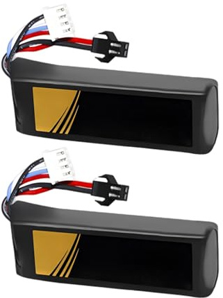 Texvora Airsoft 552075 Lot de 2 batteries rechargeables 11,1 V 1400 mAh haut débit avec mini connecteur pour pistolets électriques jouets