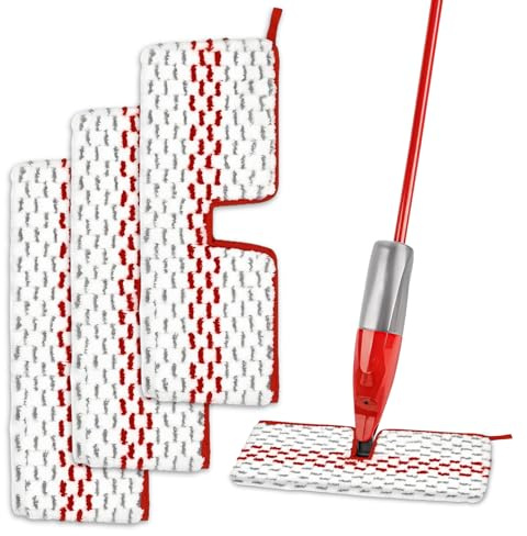 3 Pcs Spray Max Mop Head Replacement, eusable Mop Pads Replacement | Compatible with Vileda Promist Max, Double-Sided Cleaning Spray Mops Replacements Pad, Microfiber Refill, Wet & Dry Use