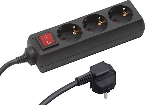 Meister Steckdosenleiste 3-fach - 1,4 m Kabel - schwarz - Kunststoffleitung - IP20 Innenbereich - Schalter / Steckerleiste / Mehrfachsteckdose / Tischsteckdose / Tido 3-fach / 7430120