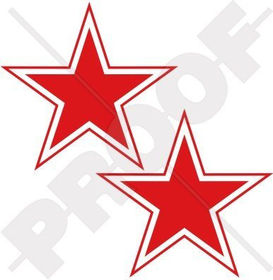 RUSSLAND Russische Luftwaffe USSR Sowjetische Typ 3 Roter Stern Flugzeug Rondelle 75mm Auto & Motorrad Aufkleber, x2 Vinyl Stickers