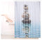 Relaxdays Duschvorhang Motiv, Steine auf Wasser, Polyester, waschbar, Anti-Schimmel, Badewannenvorhang 180x180 cm, blau
