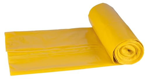 DONAU ECO 22025432-06 - Bolsas de basura (120 L, resistentes, para metal y plástico, 10 bolsas de basura, 1 rollo, certificado Blauer Engel), color amarillo