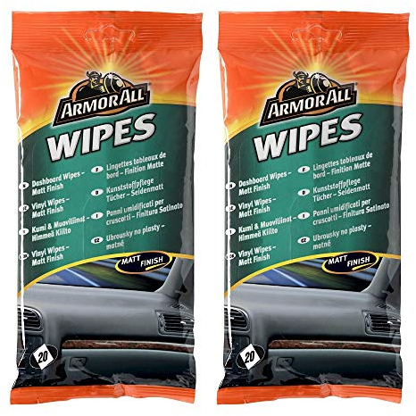 2 x Armorall Car Interior Dashboard Cleaner Protector Wipes 40 Matt Finish, Semi Matt Car Dashboard & Trim Cleaner 300ml