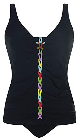 Sunflair Tankini Damen Tankini mit Schalen und großen Cups - breiter Slip und verstellbare Träger - Zweiteiler mit Flechtung an der Vorderseite
