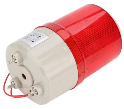Industrielles Rundum-Warnlicht, Rotierendes LED-Blitzgerät mit Akustooptischem Alarmsystem 220V Notlicht für Fabriken Lager Baustellen und Sicherheitspersonal