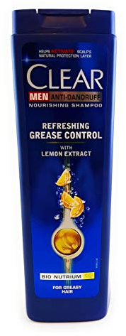 3X400ml CLEAR MEN SHAMPOO REFRESHING GREASE CONTROL ANTI-SCHUPPEN with LEMON EXTRACT FETTIGES HAAR