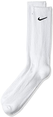 Nike 6 Paar Herren Damen Socken SX4508 weiß oder schwarz oder weiß grau schwarz, Farbe:weiß, Sockengröße:42-46