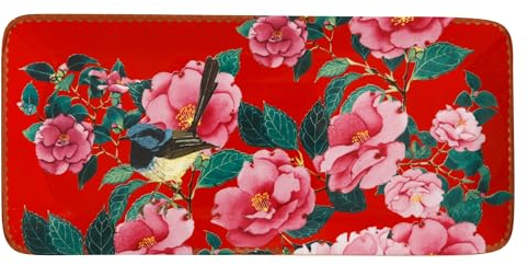 Maxwell & Williams Vassoio Rettangolare TEAS&C'S Silk Road 33X15,5 CM Rosso Ciliegia