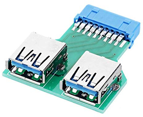 Cablecc Dual USB 3.0 Typ A Buchse auf Motherboard 20/19 Pin Box Header Slot Adapter PCBA
